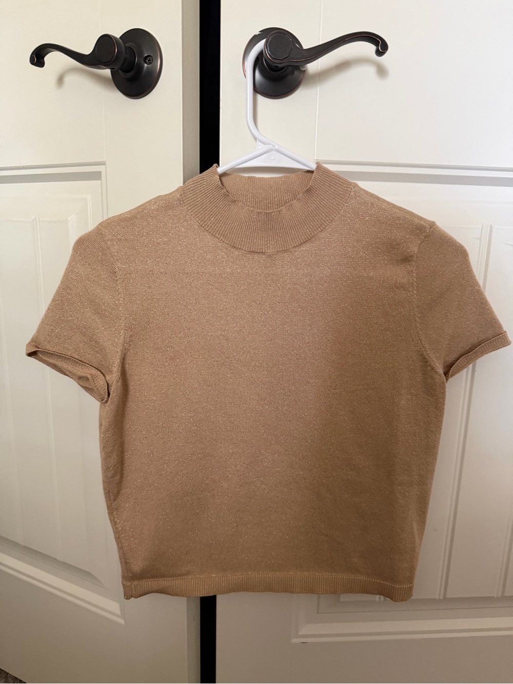 Calvin Klein Knit Shimmery Crop Top